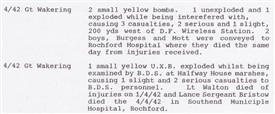 Photo:Extract from an official WW2 incident report
