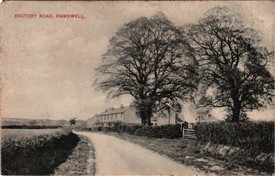 Photo:Rectory Road, Hawkwell looking towards the church with the terrace properties opposite Sweyne Avenue