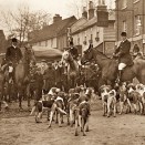 Photo:The local hunt, meeting outside the Crown Hotel. Picture is pre-1922, as the oast house in the background (Lukers Brewery) was demolished then