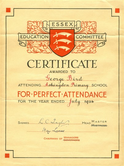 Photo:Perfect Attendance.  1954.